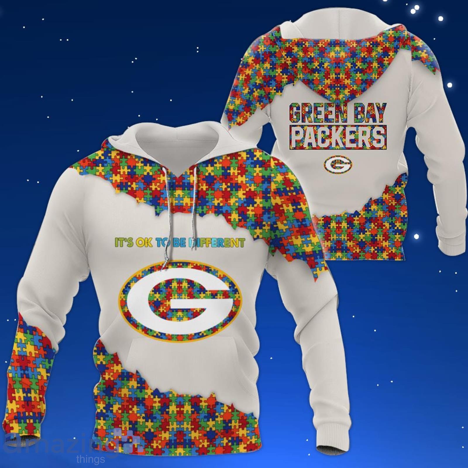 Green Bay Packers NFL Autism All Over Printed 3D Shirt For Fans image Green Bay Packers NFL Autism All Over Printed 3D Shirt For Fans Product Photo 2