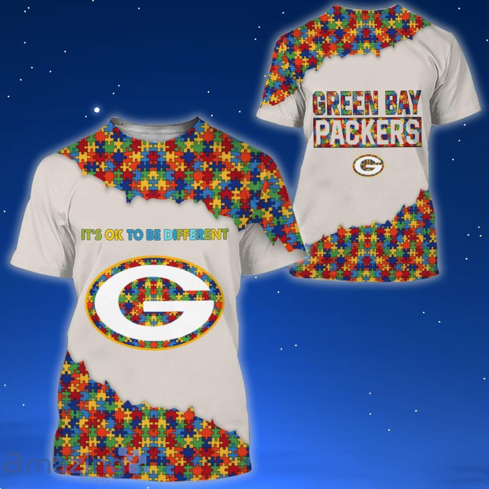 Green Bay Packers NFL Autism All Over Printed 3D Shirt For Fans image Green Bay Packers NFL Autism All Over Printed 3D Shirt For Fans Product Photo 4