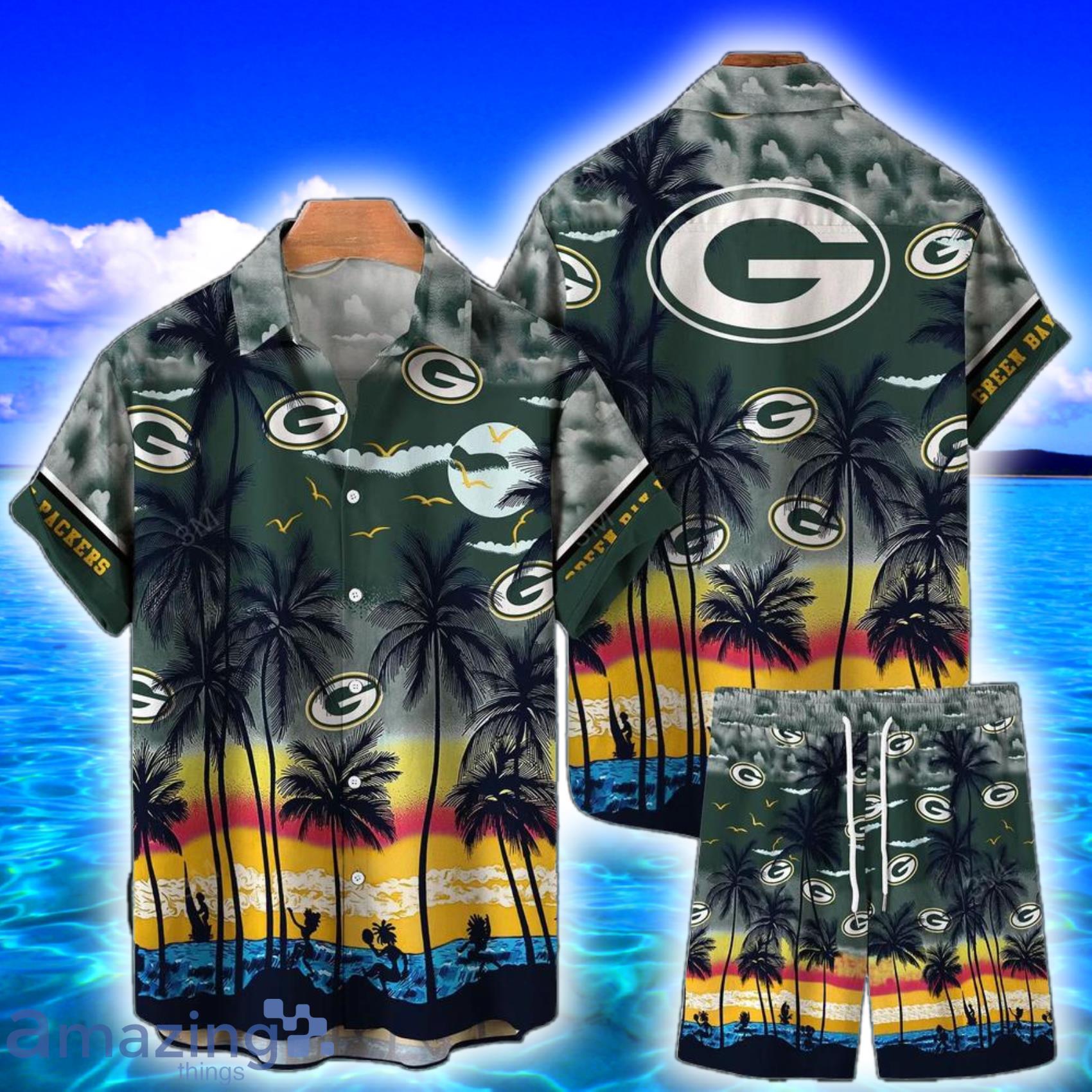 Green Bay Packers NFL Logo Combo Hawaiian Shirt And Short Summer