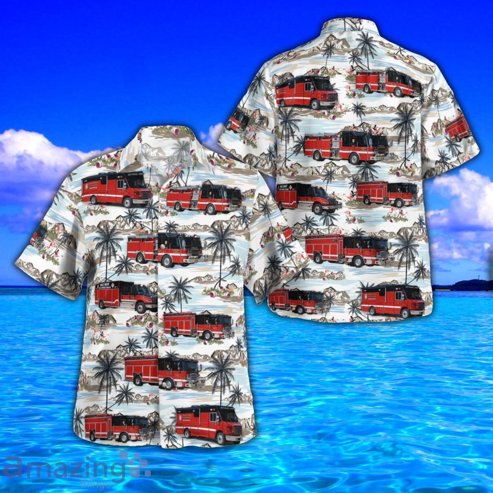 Hanover Park Fire Department AOP Aloha Tropical Style Hawaiian Shirt And Beach Short Product Photo 1