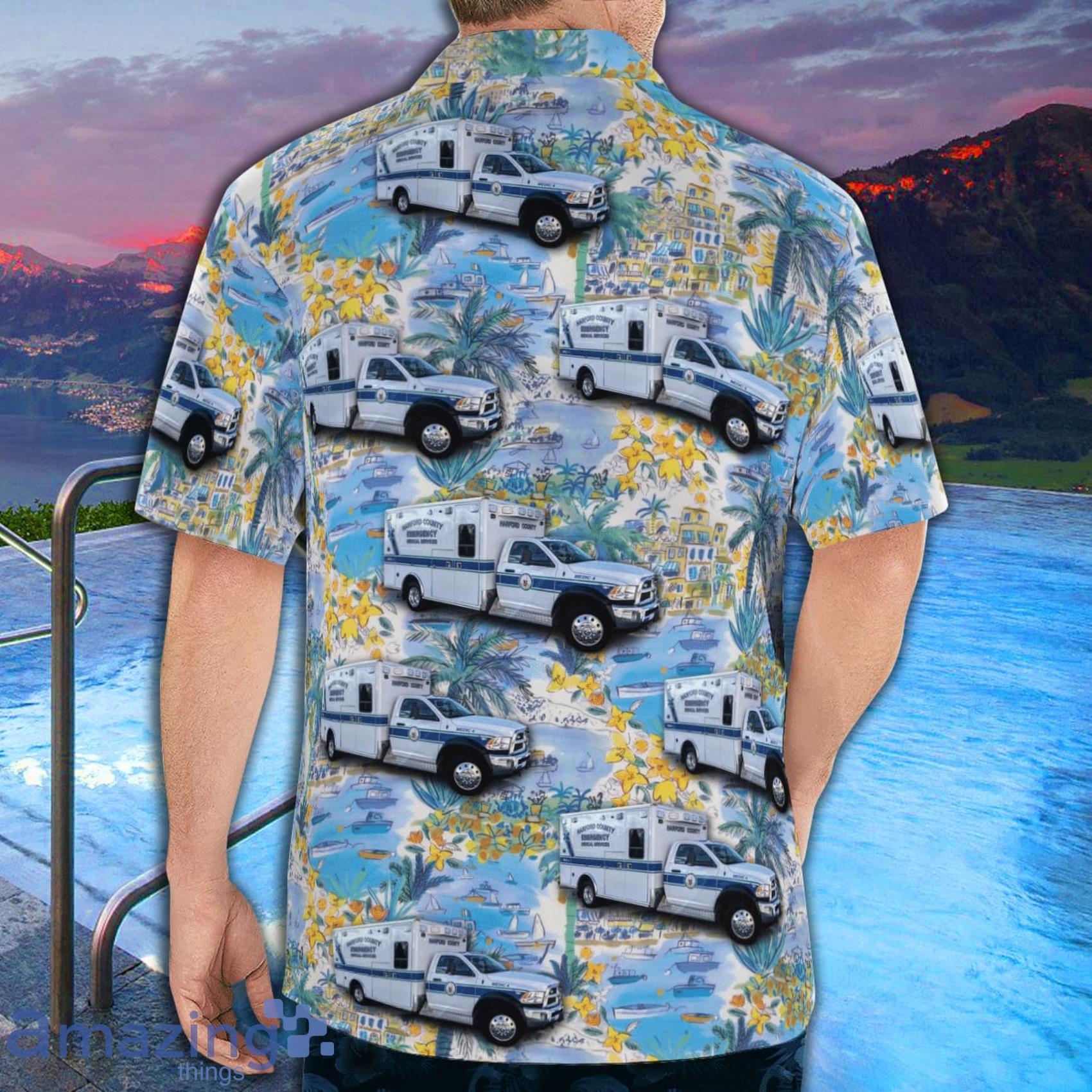 Harford County, Maryland EMS Tropical Style Hawaiian Shirt image Harford County, Maryland EMS Tropical Style Hawaiian Shirt Product Photo 2