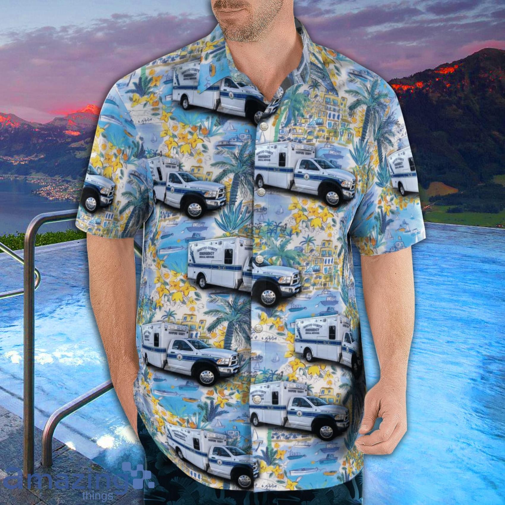Harford County, Maryland EMS Tropical Style Hawaiian Shirt image Harford County, Maryland EMS Tropical Style Hawaiian Shirt Product Photo 4