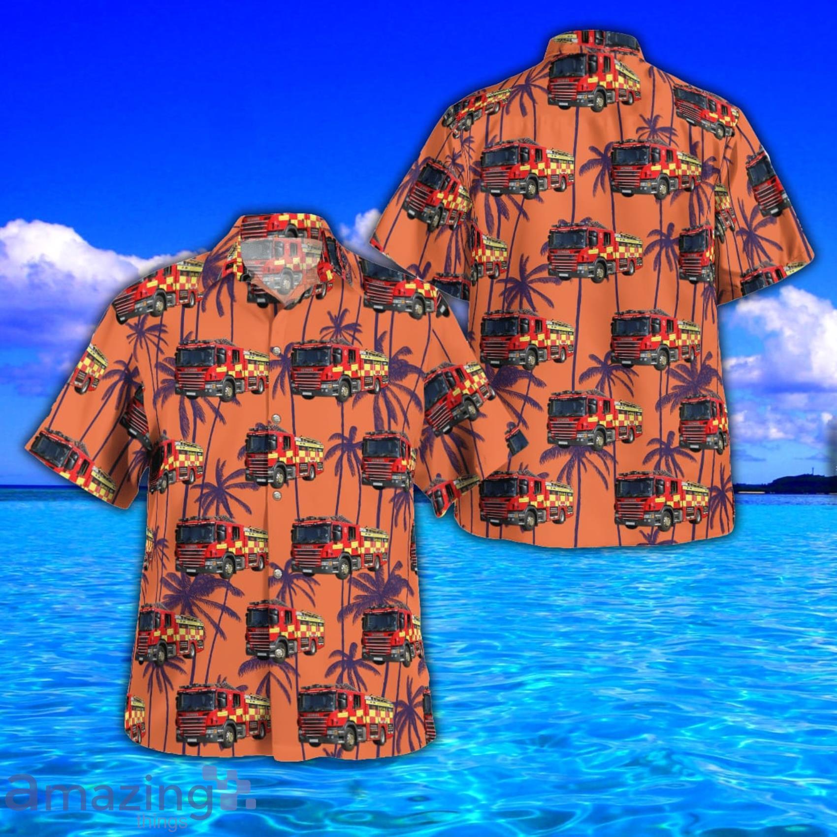 Hertfordshire Fire and Rescue Service AOP Print Hawaiian Shirt And Short Set Product Photo 1