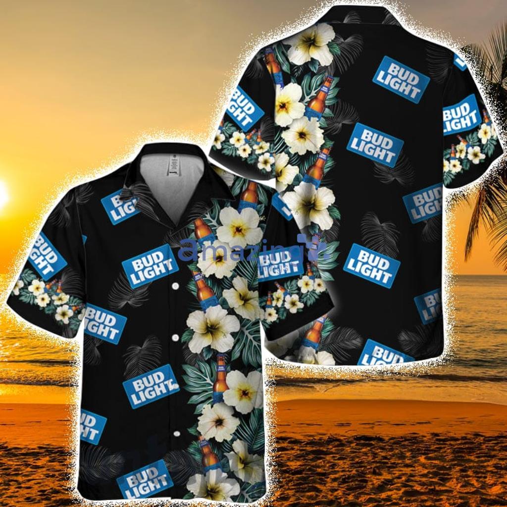 Hibiscus Palm Leaves Bud Light Hawaii Shirt For Men And Women Product Photo 1