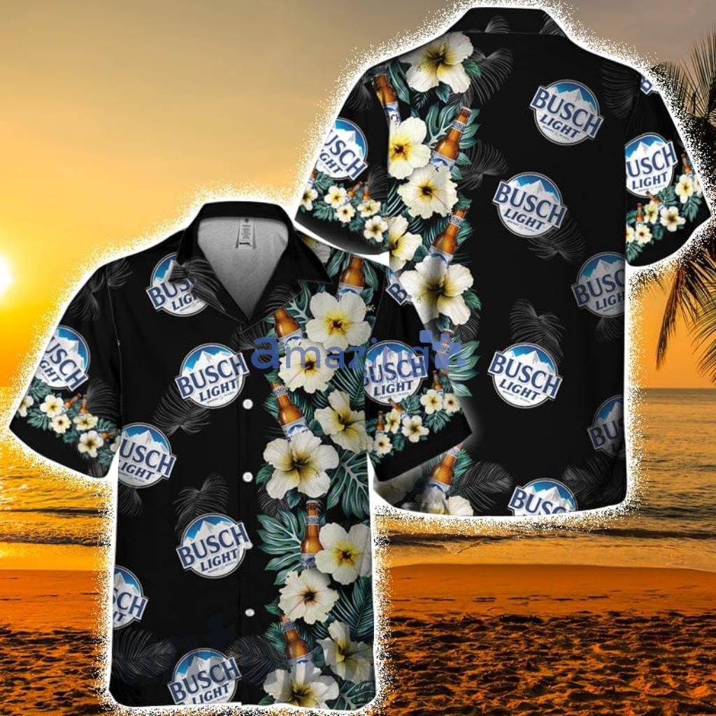 Hibiscus Palm Leaves Busch Light Hawaii Shirt For Men And Women Product Photo 1