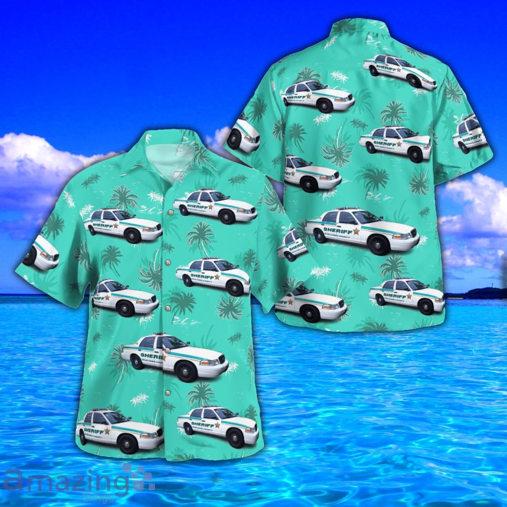 Highlands County Sheriff Tropical Style AOP Short Sleeve Hawaiian Shirt And Beach Short Product Photo 1
