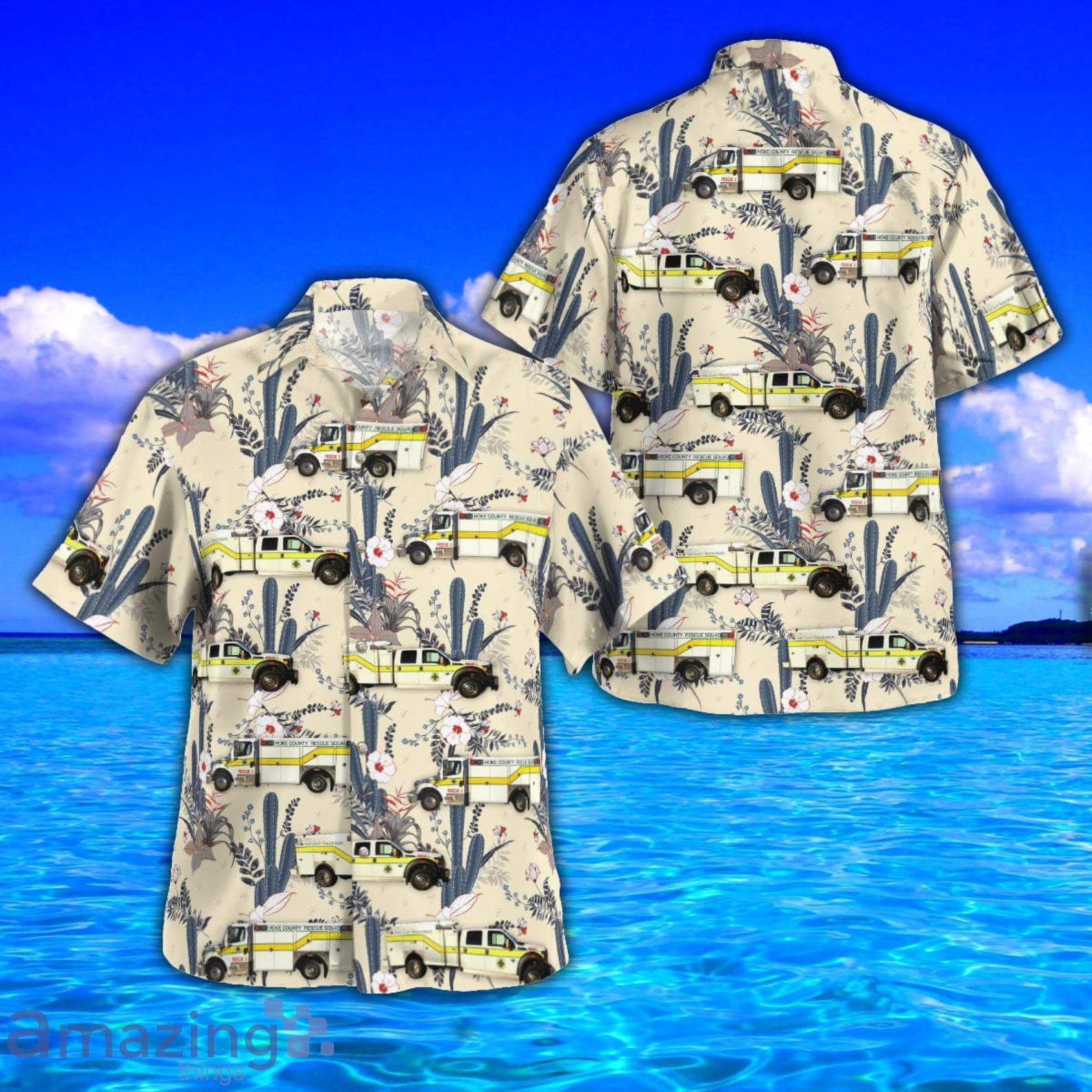 Hoke County Rescue Squad AOP Aloha Tropical Style Hawaiian Shirt And Beach Short Product Photo 1