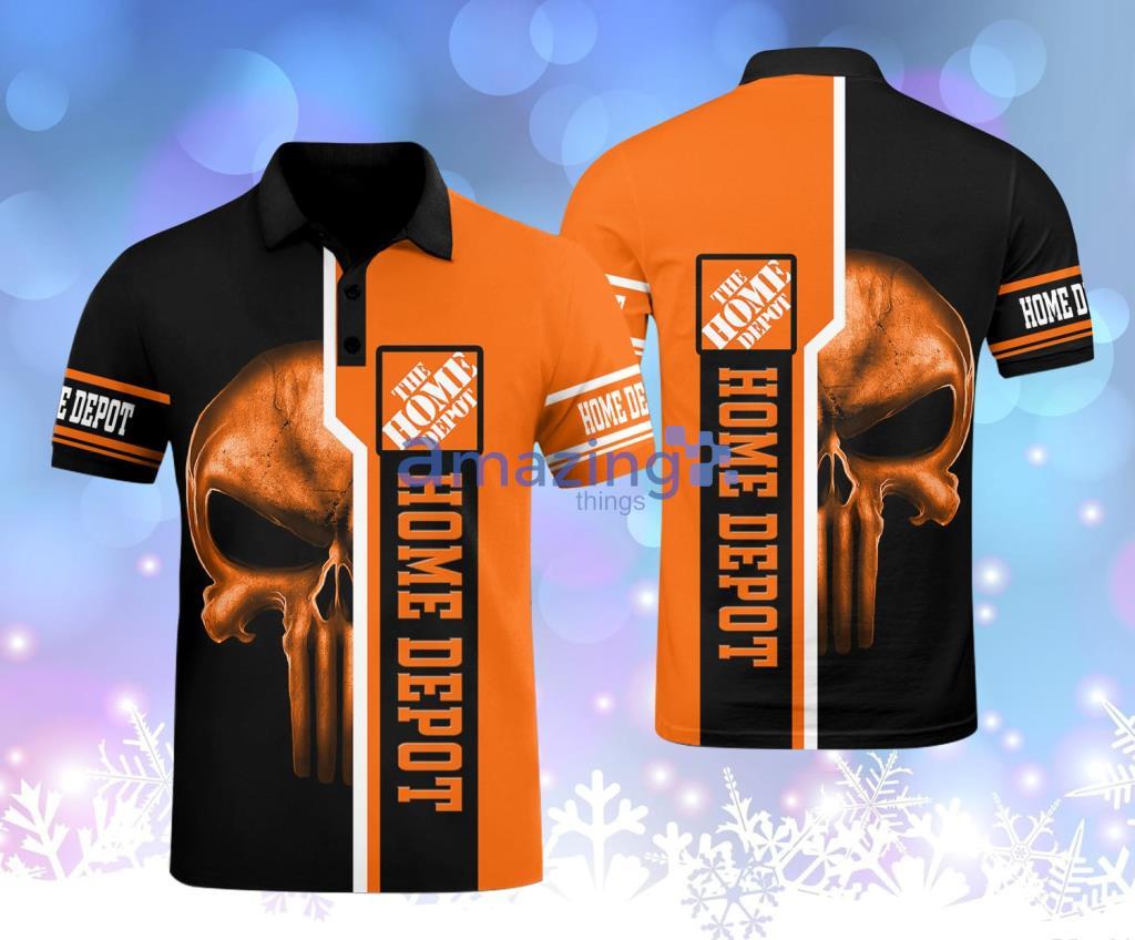 Home Depot Logo Skull Orange And Black Polo Shirt Gift For Fans Product Photo 1