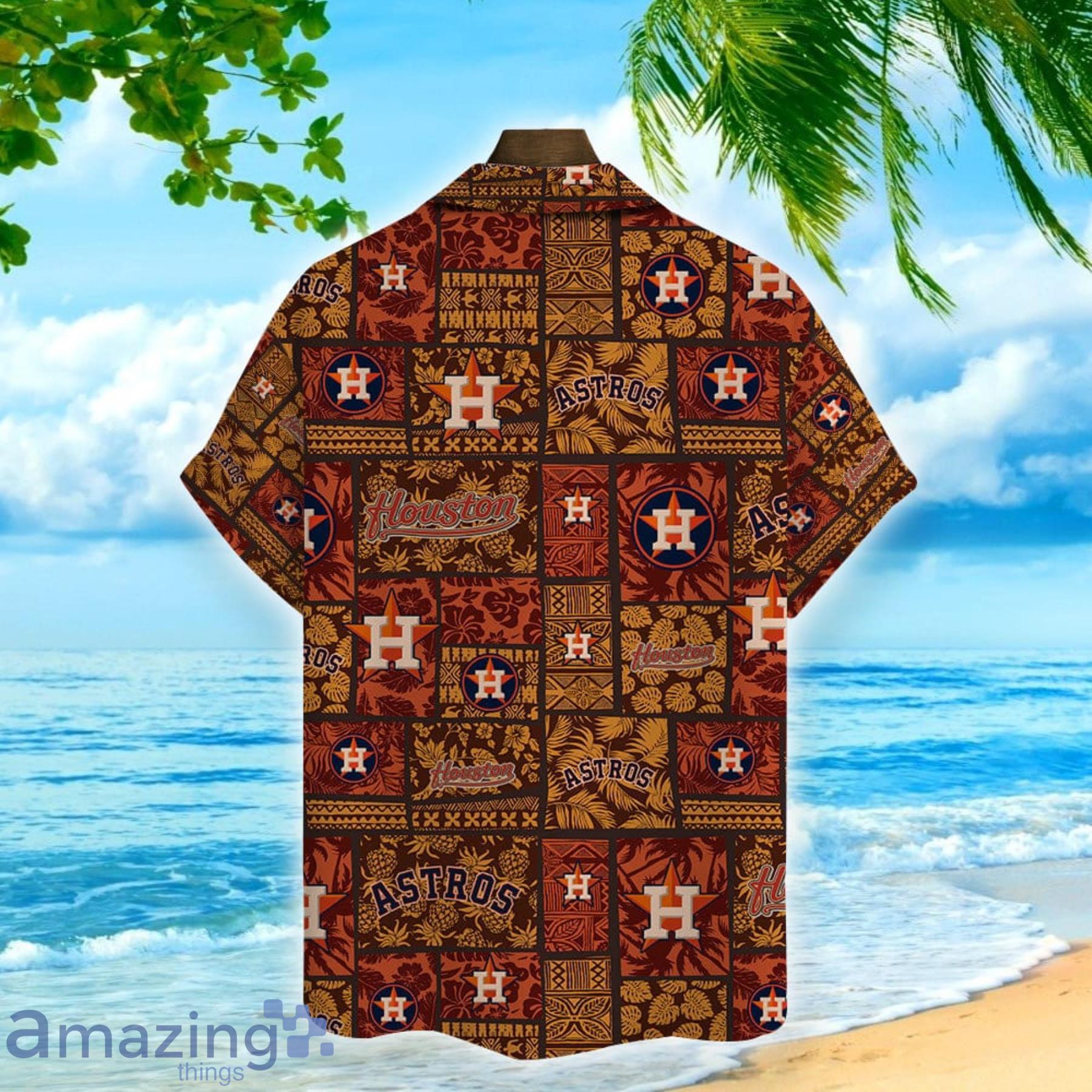 Houston Astros Vintage Pattern Major League Baseball Hawaiian Shirt Summer Gift For Fans image Houston Astros Vintage Pattern Major League Baseball Hawaiian Shirt Summer Gift For Fans Product Photo 3
