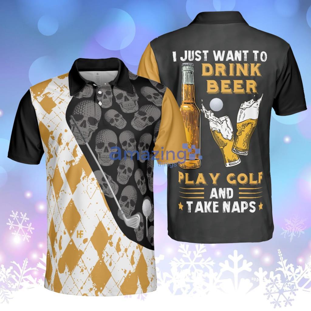 I Just Want To Drink Beer Play Golf And Take Naps Polo Shirt Yellow Argyle Pattern Golfing Polo Shirt Product Photo 1 I Just Want To Drink Beer Play Golf And Take Naps Polo Shirt Yellow Argyle Pattern Golfing Polo Shirt Product Photo 1