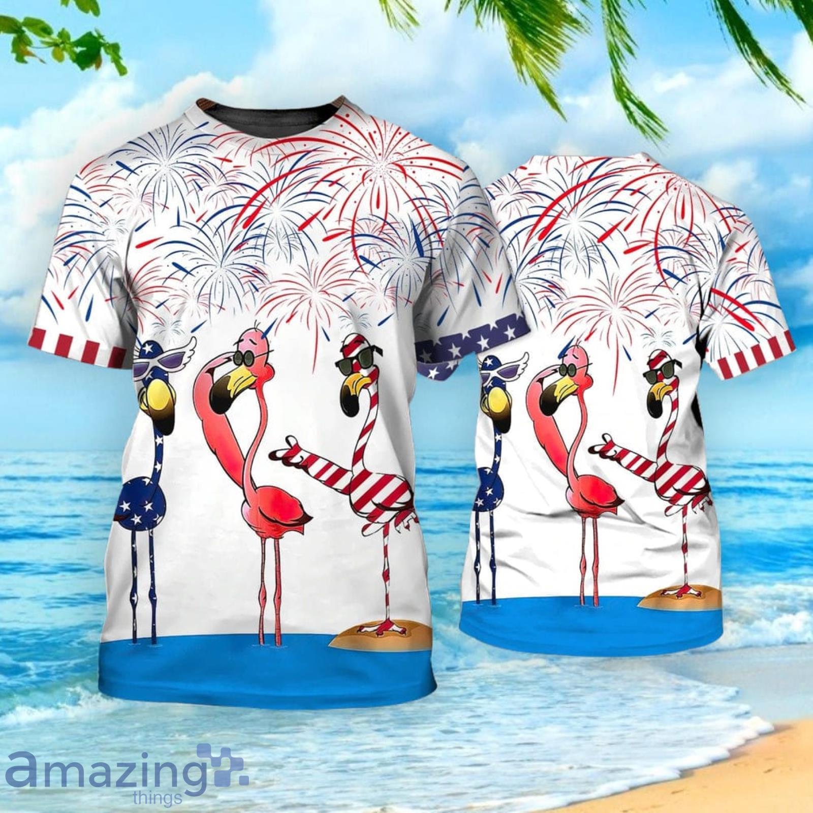 Independence Day Is Coming Flamingo Lover Pride American Strong 3D T-Shirt Product Photo 1 Independence Day Is Coming Flamingo Lover Pride American Strong 3D T-Shirt Product Photo 1