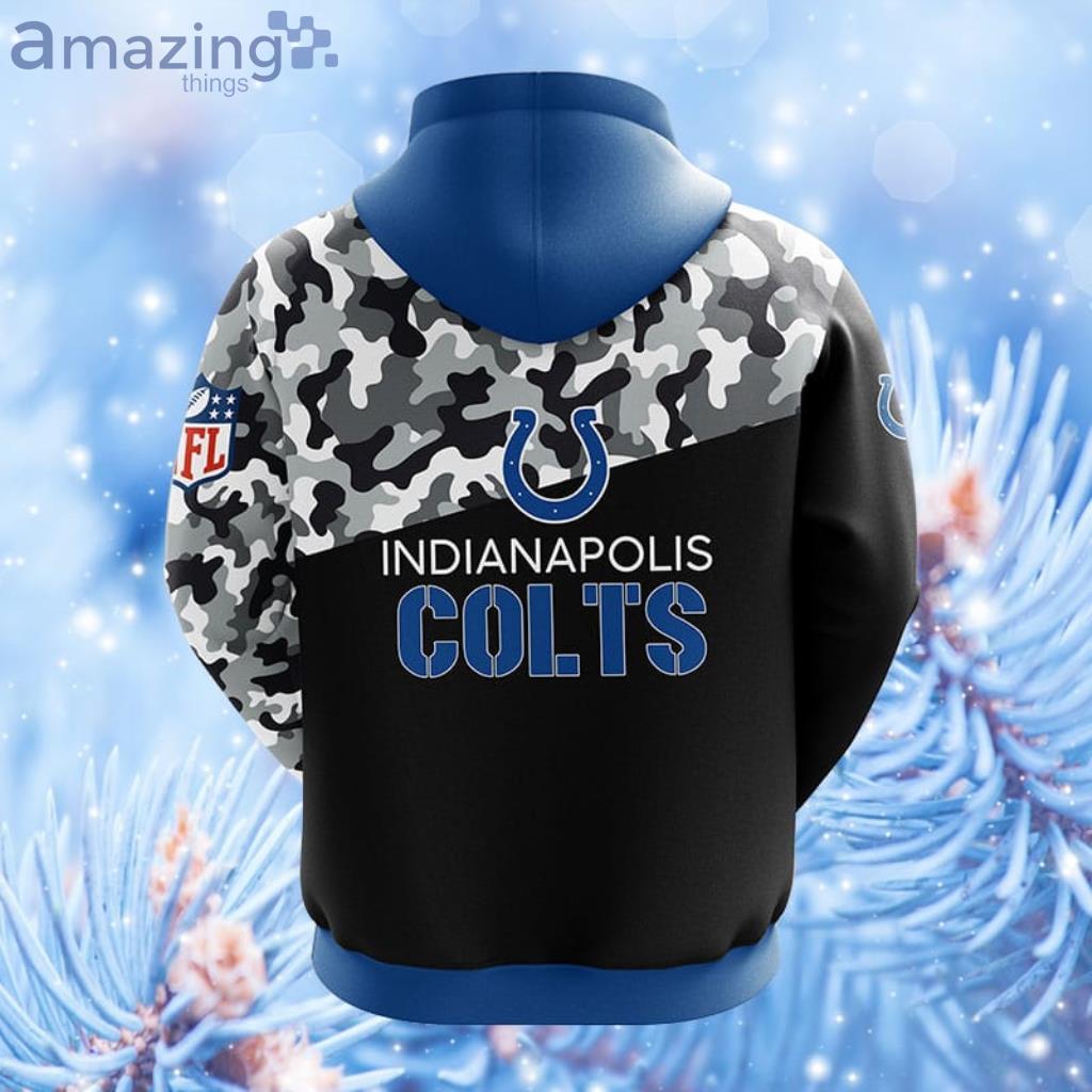 NFL Indianapolis Colts Camouflage Blue Hoodie, Zip Hoodie 3D All Over Print  For Fans