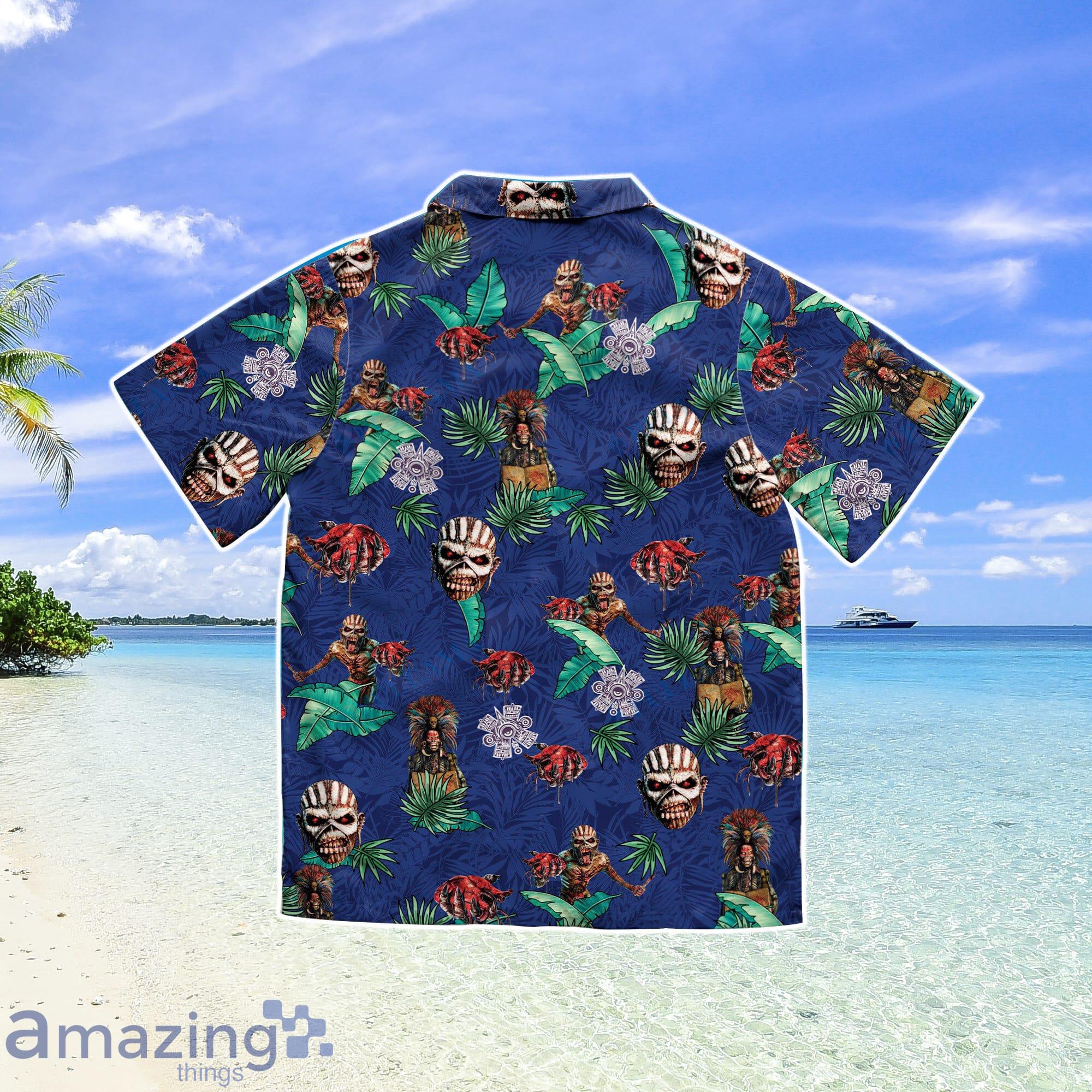 Iron Maiden Aloha Men And Women Hawaiian Shirt Gift For Halloween image Iron Maiden Aloha Men And Women Hawaiian Shirt Gift For Halloween Product Photo 2