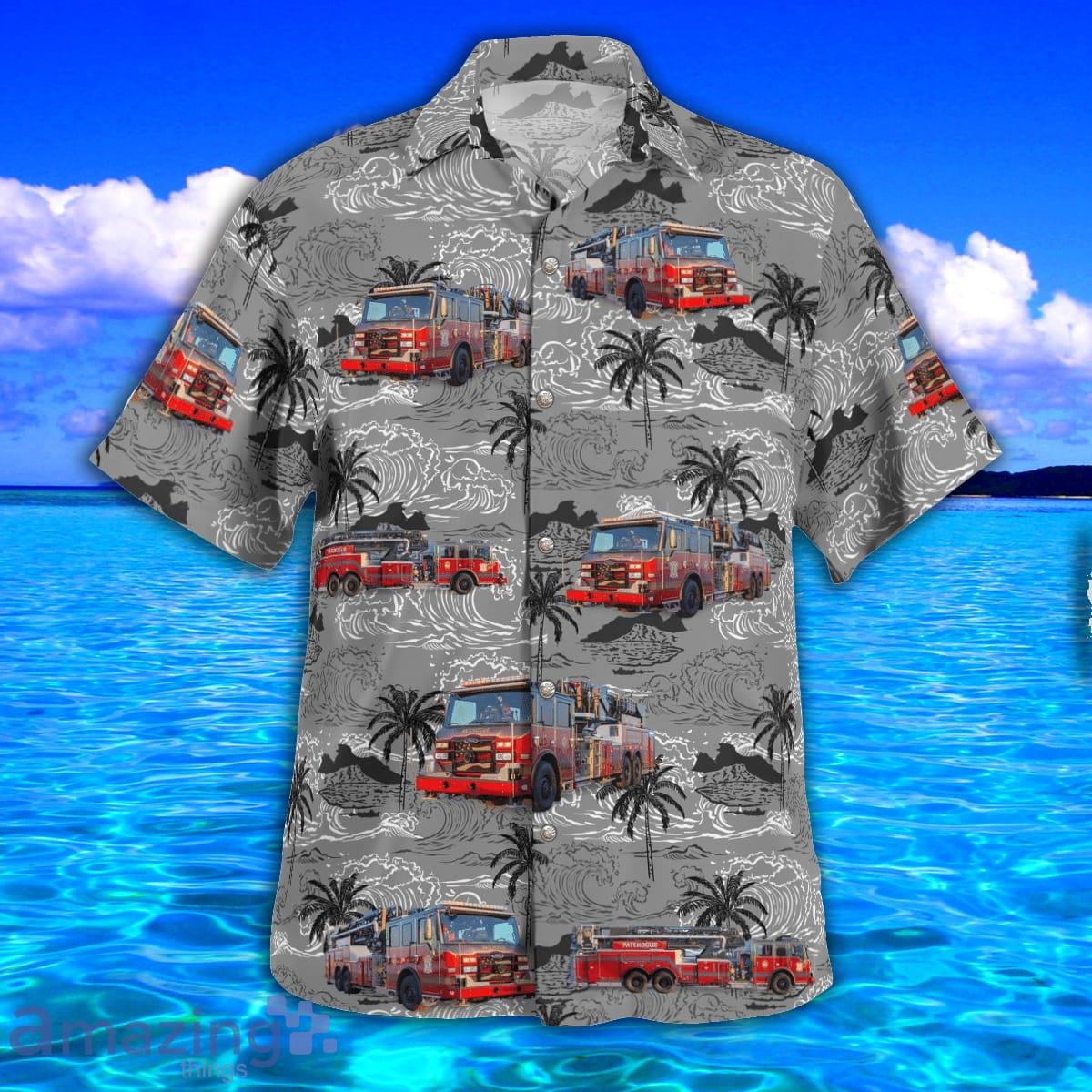 Island Pattern Patchogue Fire Department AOP Aloha Hawaiian Shirt And Beach Short image Island Pattern Patchogue Fire Department AOP Aloha Hawaiian Shirt And Beach Short Product Photo 2