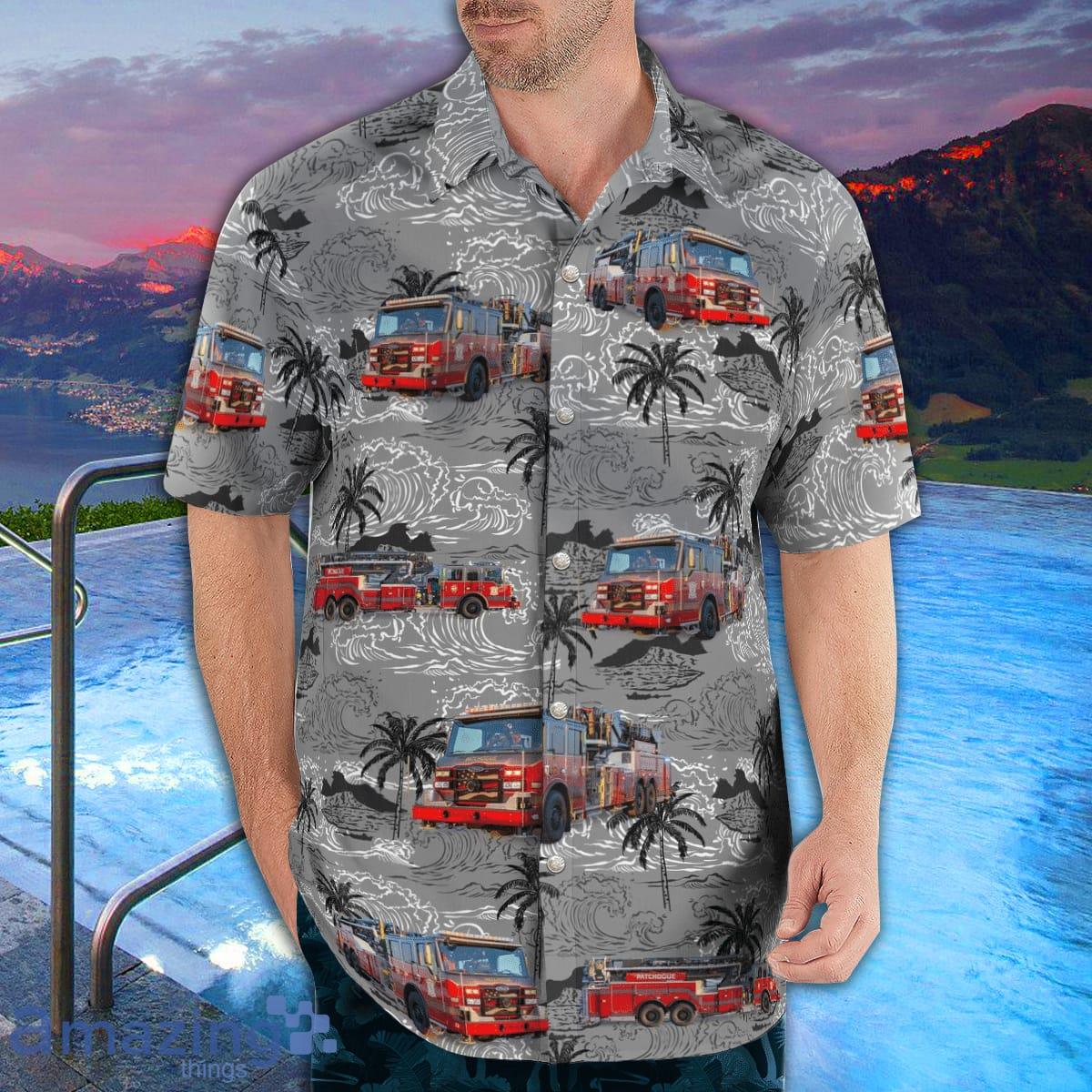 Island Pattern Patchogue Fire Department AOP Aloha Hawaiian Shirt And Beach Short image Island Pattern Patchogue Fire Department AOP Aloha Hawaiian Shirt And Beach Short Product Photo 3