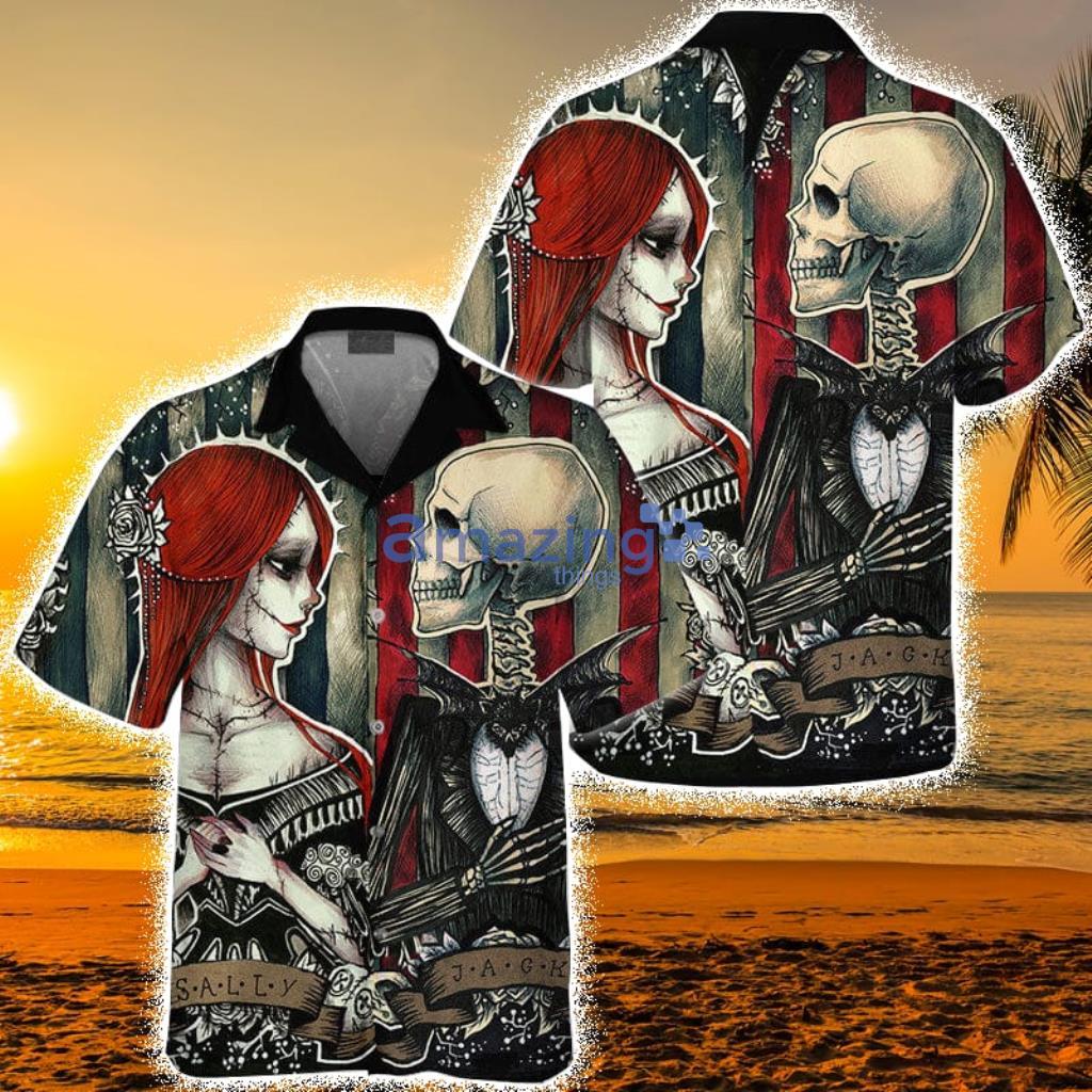 Jack Skellington And Sally Skull Hawaiian Shirt For Men And Women Product Photo 1