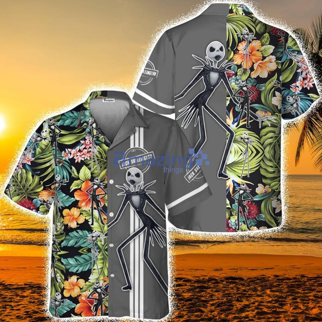 Jack Skellington Floral Hawaiian Shirt For Men And Women Product Photo 1 Jack Skellington Floral Hawaiian Shirt For Men And Women Product Photo 1