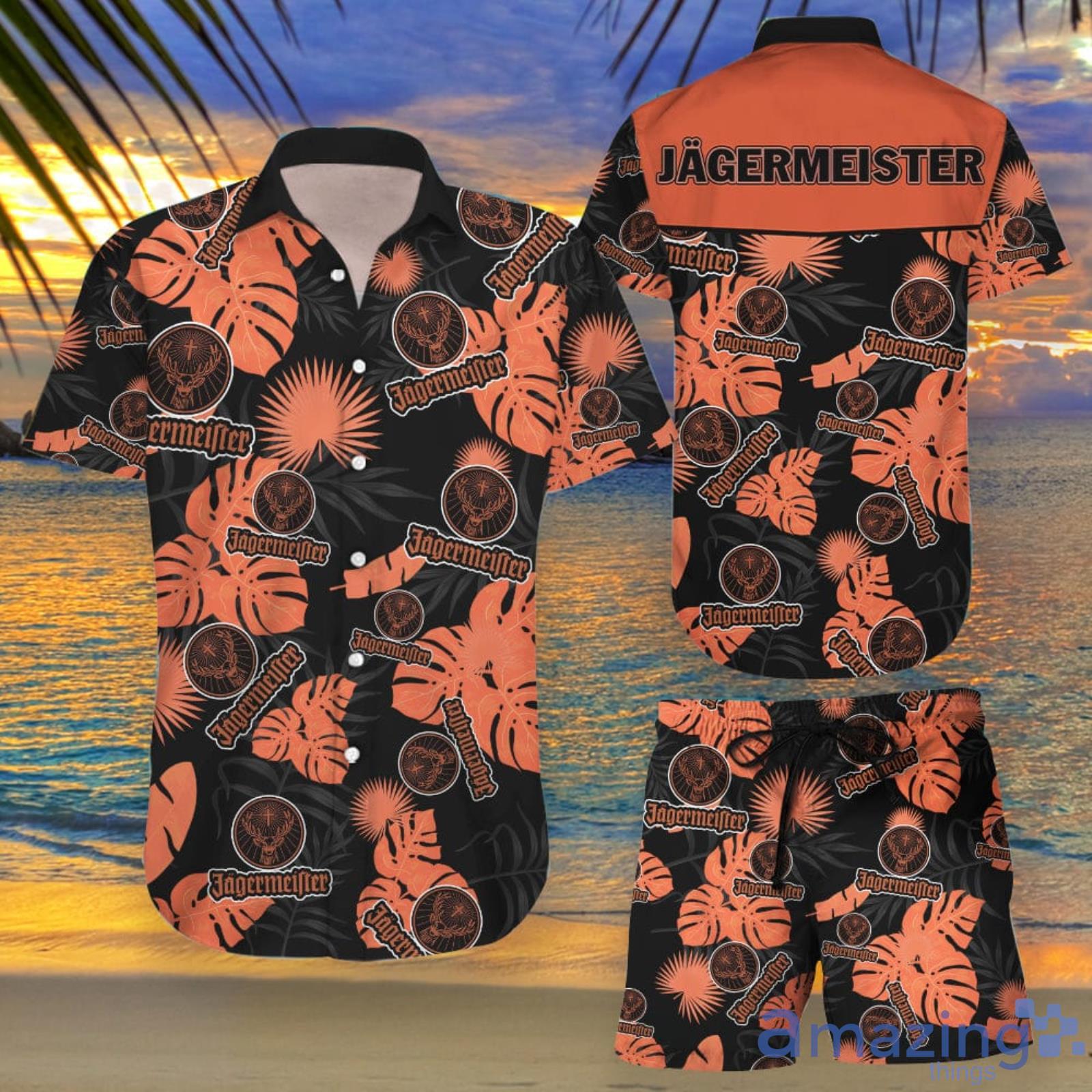 Jagermeister Hawaiian Shirt And Shorts Summer Beach Gift Product Photo 1 Jagermeister Hawaiian Shirt And Shorts Summer Beach Gift Product Photo 1