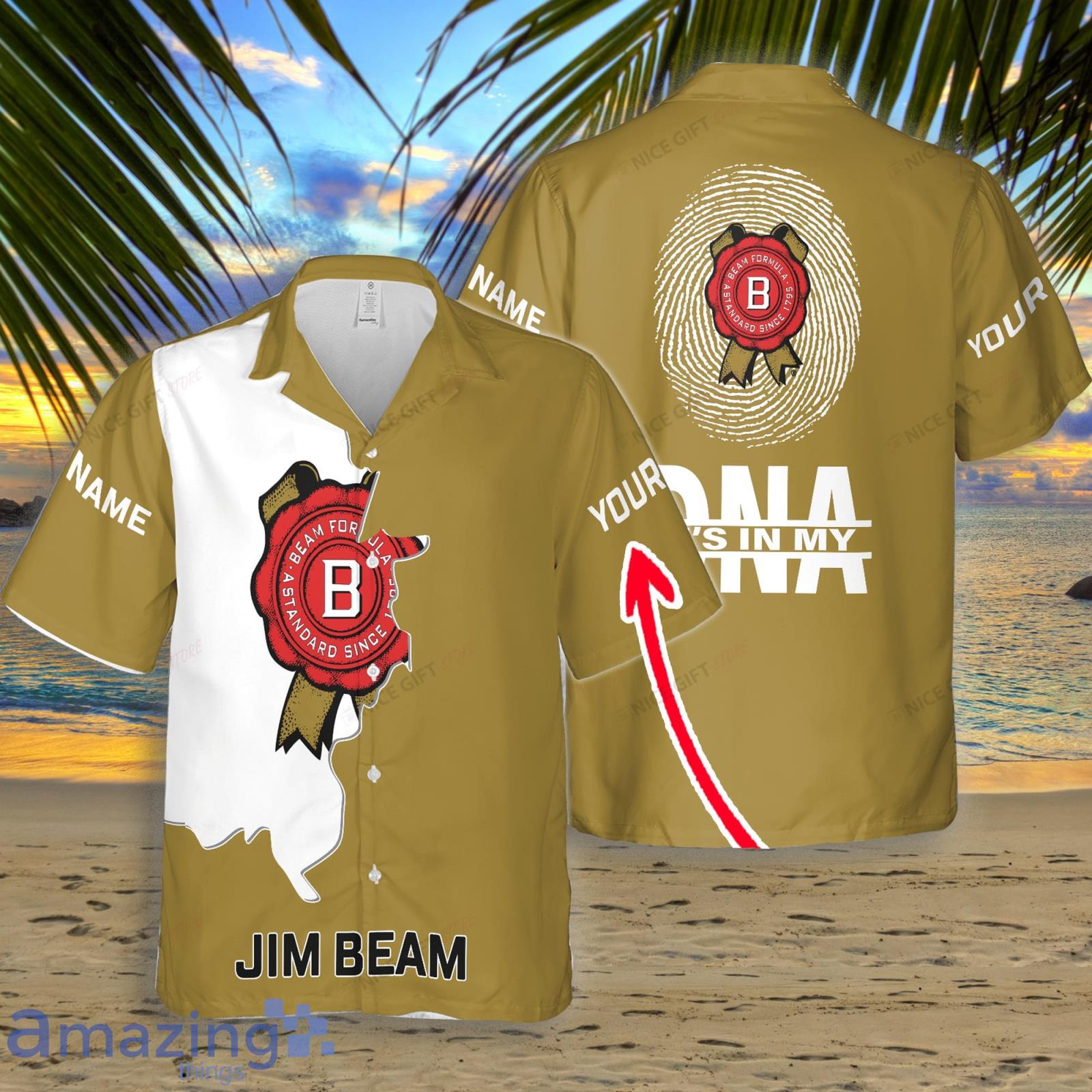 Jim Beam Custom Name Its In My DNA Hawaiian Shirt Summer Gift Beach Shirt Product Photo 1