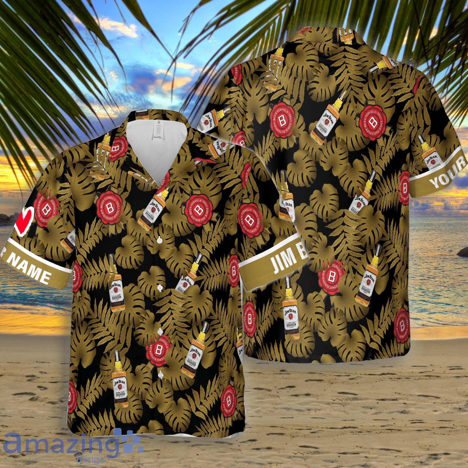 Jim Beam Whiskey Custom Name Hawaiian Shirt Summer Gift Beach Shirt Product Photo 1