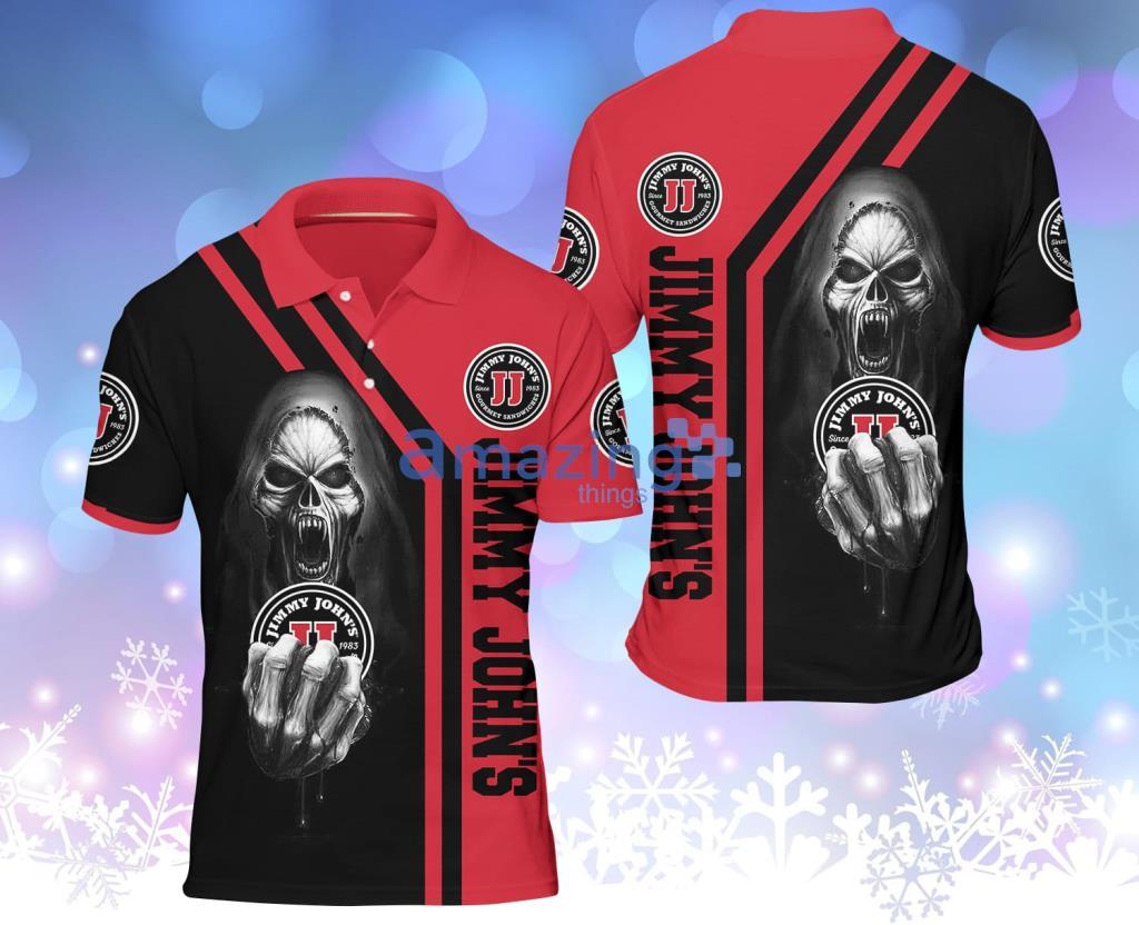 Jimmy John's Skull Red And Black Polo Shirt Gift For Fans Product Photo 1