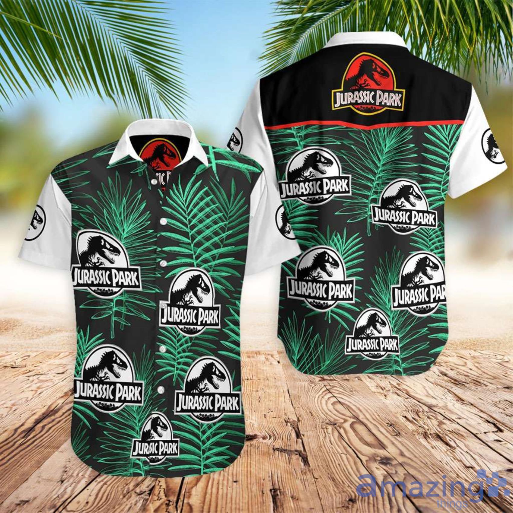 Jurassic Park Jurassic Park And Leaves Men And Women Hawaiian Shirt Summer Gift Product Photo 1