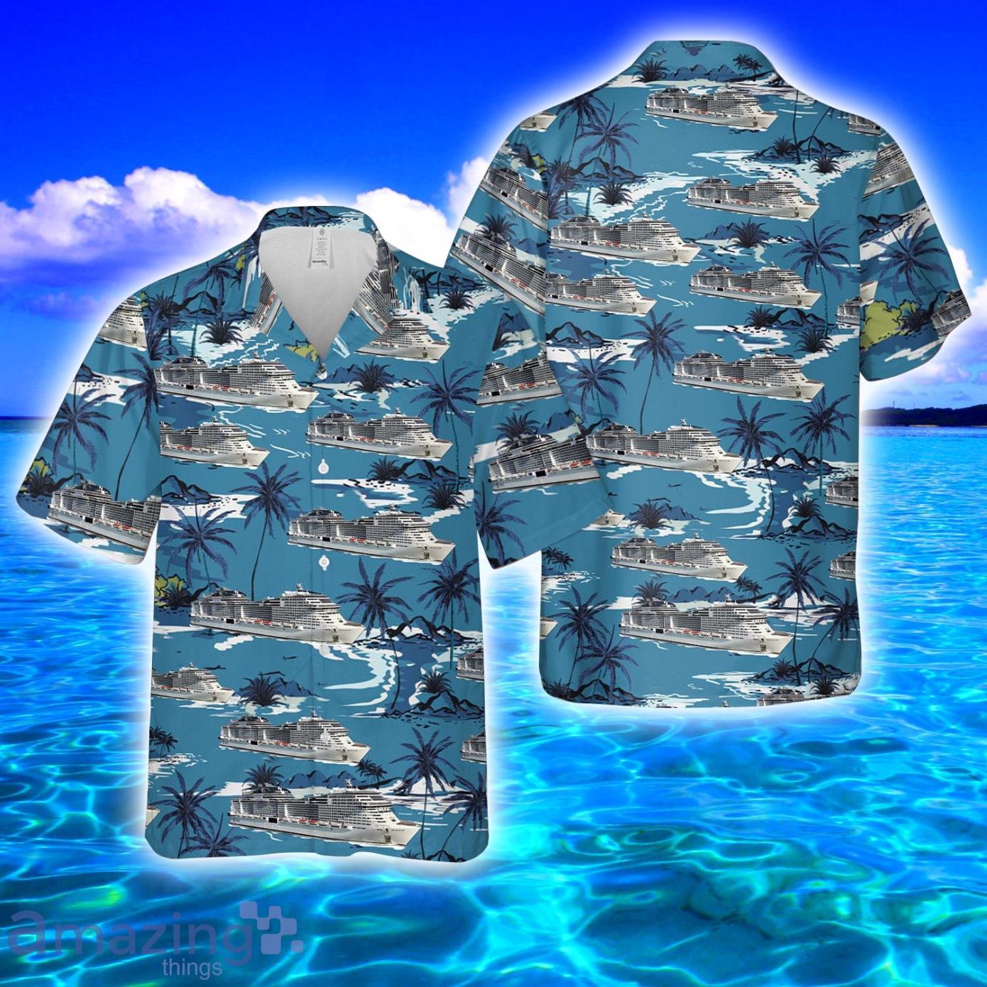 KAHH1906BC09 MSC Virtuosa Cruises AOP Print Hawaiian Shirt And Short Set Product Photo 1