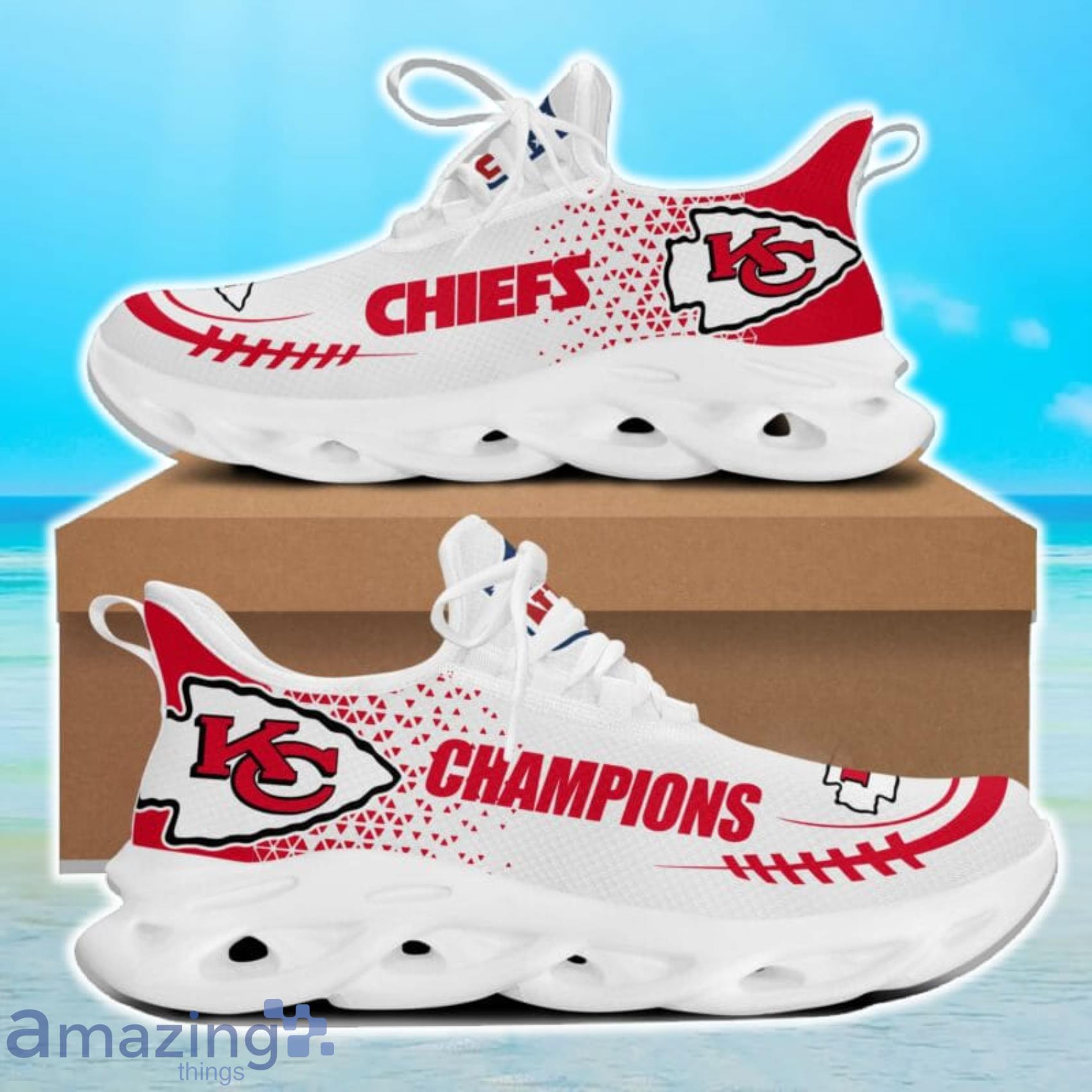 Kansas City Chiefs Halftone Pattern Max Soul Shoes For Men And Women Product Photo 1