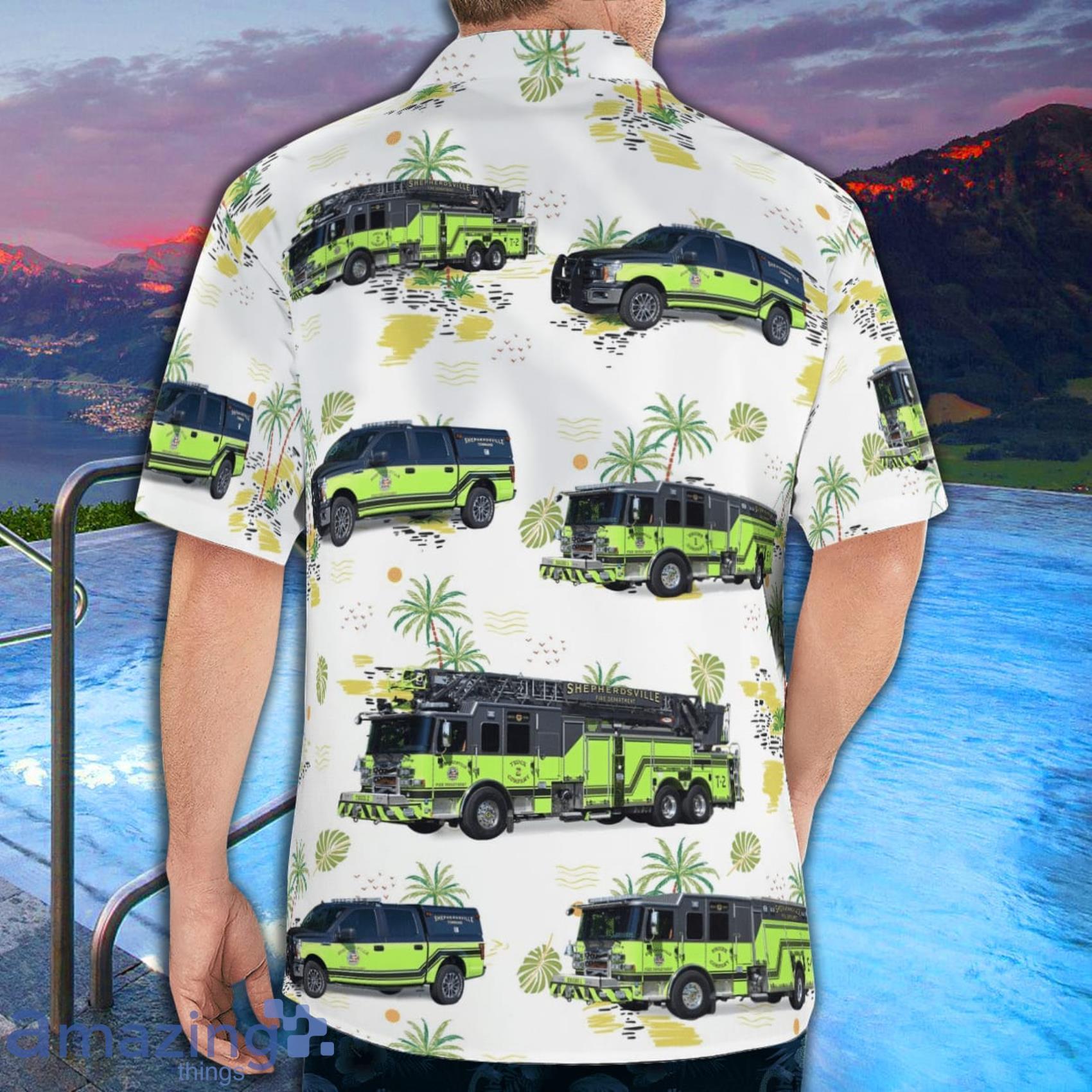  Kentucky, Shepherdsville Fire Department Tropical Style AOP Short Sleeve Hawaiian Shirt And Beach Short Product Photo 1