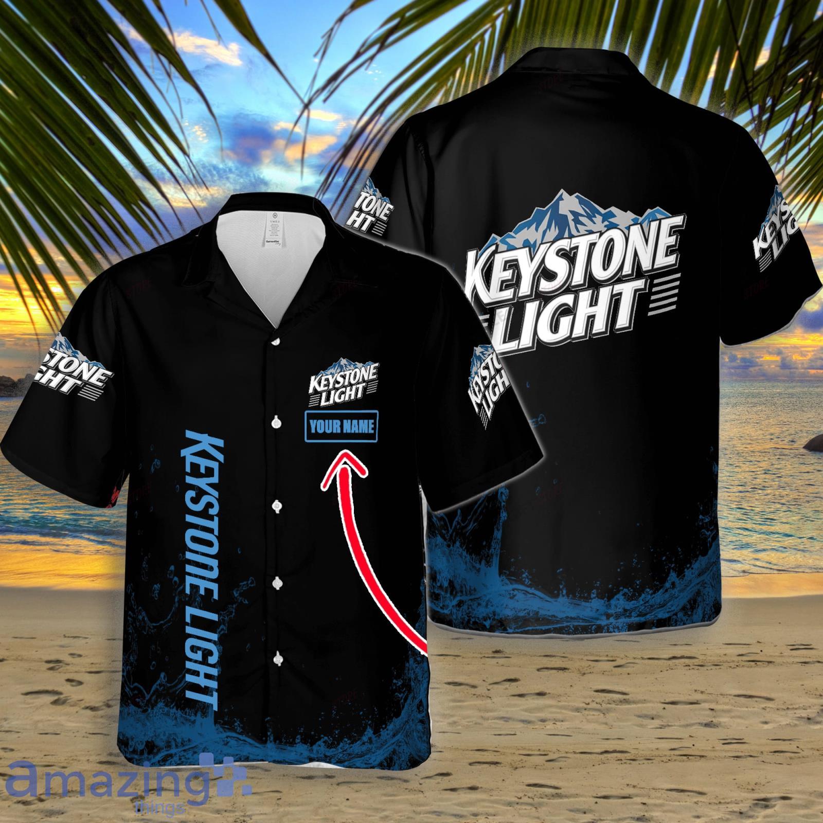 Keystone Light Custom Name Hawaiian Shirt Summer Gift Beach Shirt Product Photo 1