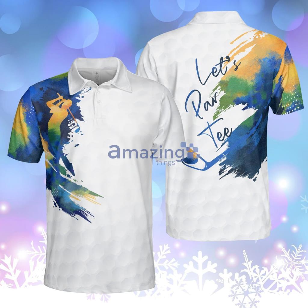 Lets Par Tee Colorful Water Color Golf Short Sleeve Polo Shirt Product Photo 1
