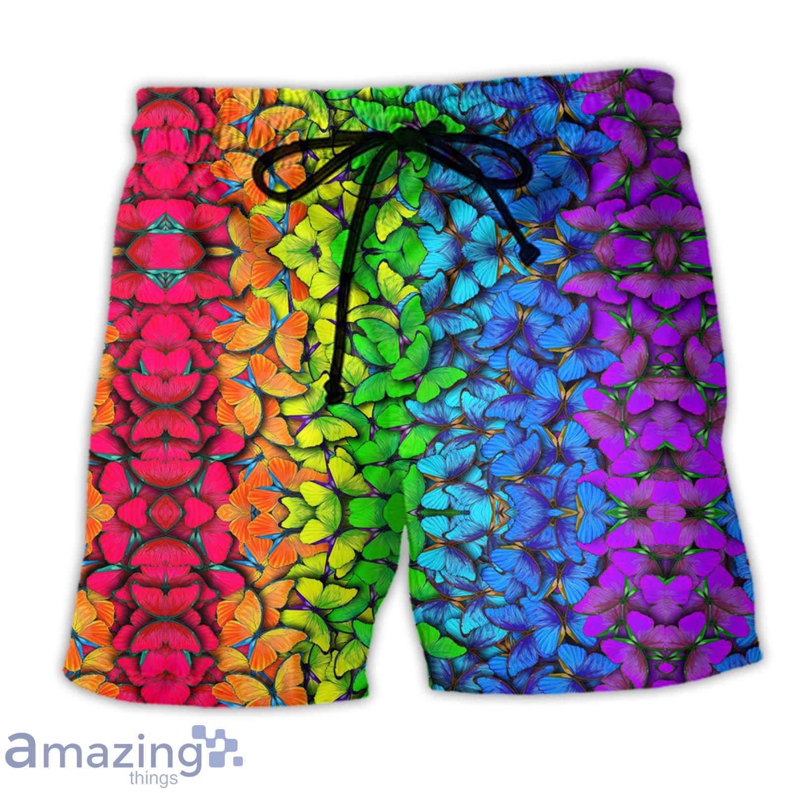 LGBT Colorful Rainbow Butterfly Beautiful Color Summer Gift Beach Shorts Product Photo 1