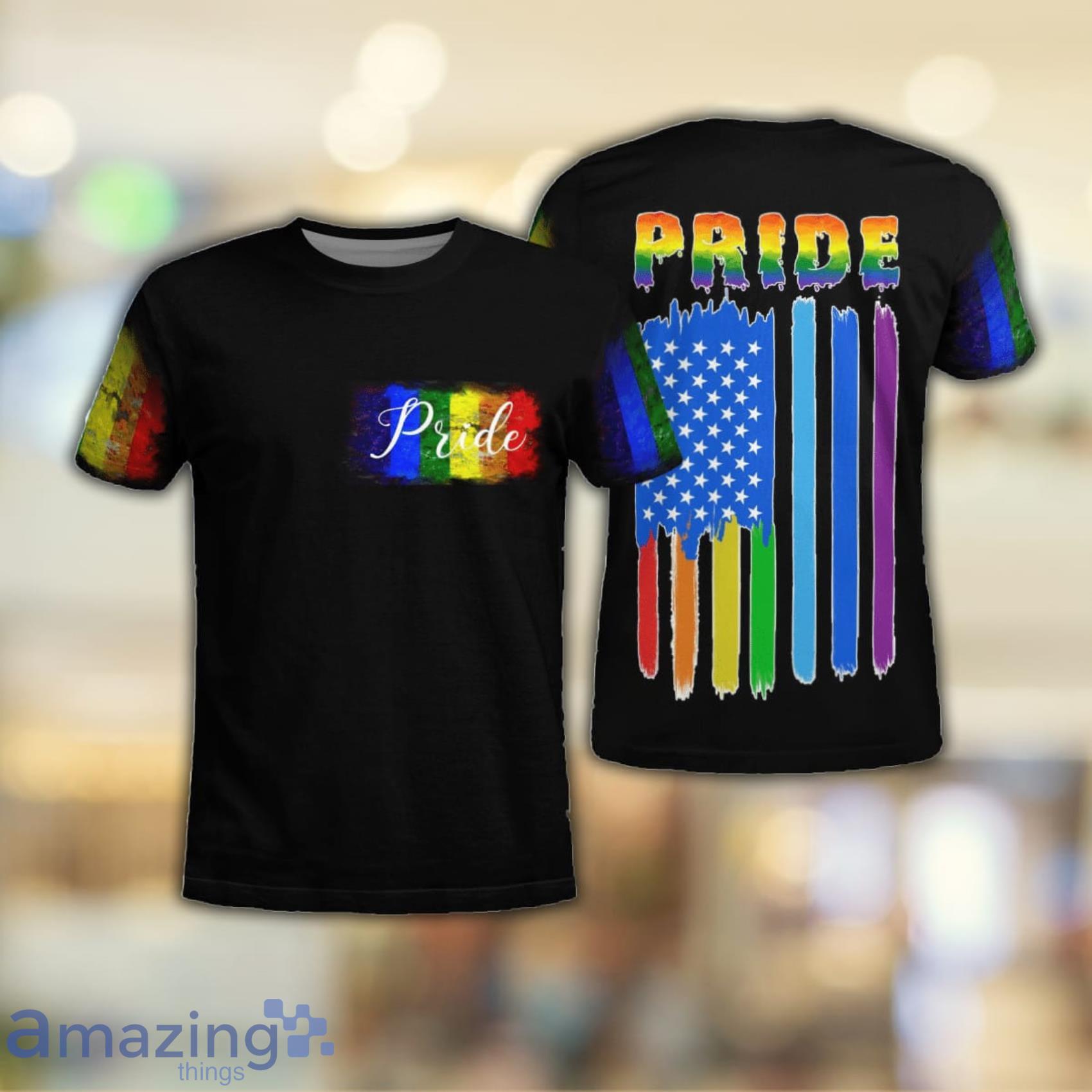 LGBT Pride USA Flag All Over Print 3D T-Shirt Product Photo 1