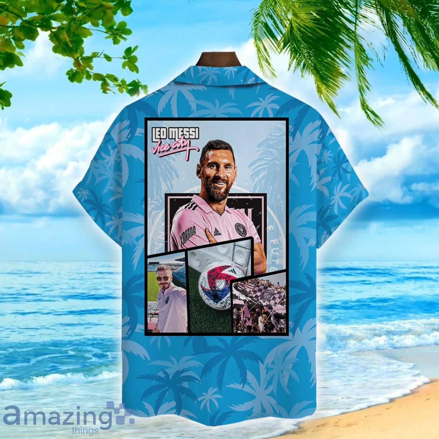 Custom Name & Number Lionel Messi Inter Miami CF 3D Print Hawaiian Shirt