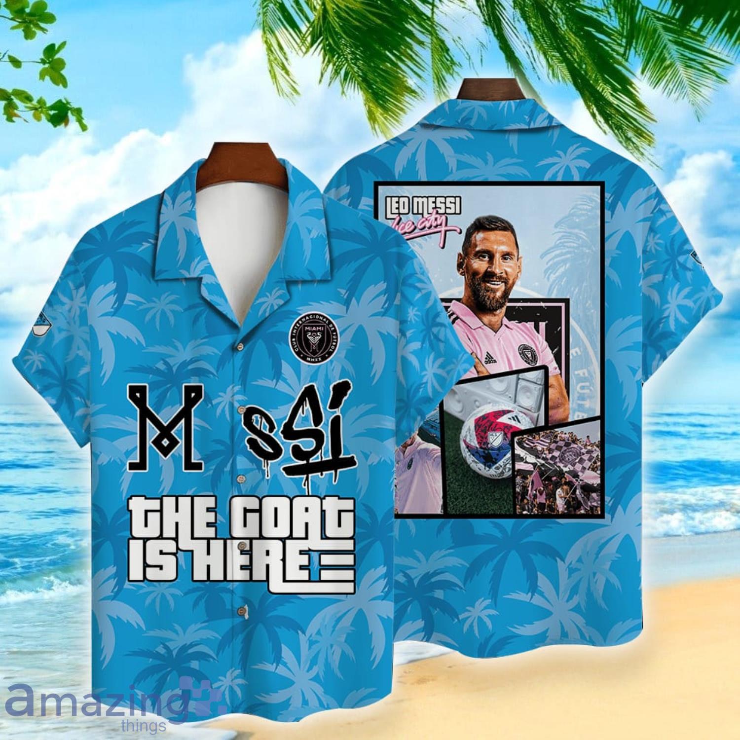 Custom Name & Number Lionel Messi Inter Miami CF 3D Print Hawaiian Shirt