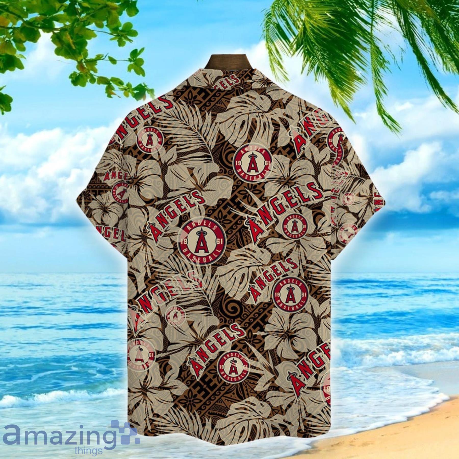 Los Angeles Angels Team Hibiscus Pattern Aloha Hawaiian Shirt Summer Gift -  Freedomdesign