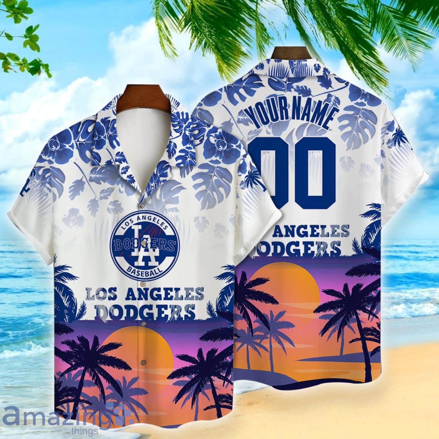 Los Angeles Dodgers MLB Hawaiian Shirt Coconut AOP Custom Name New