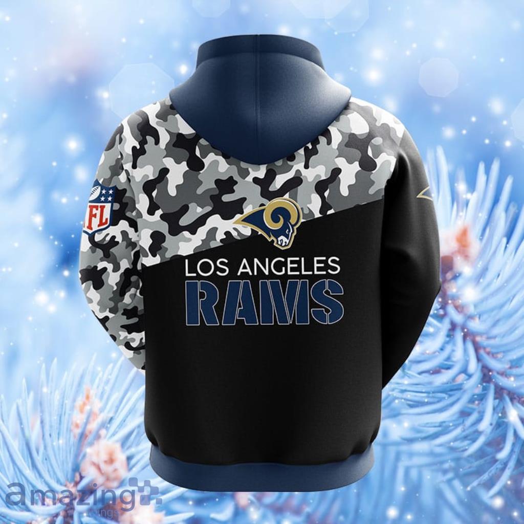 NFL Los Angeles Rams Camouflage Blue 3D Hoodie Zip Hoodie For Men