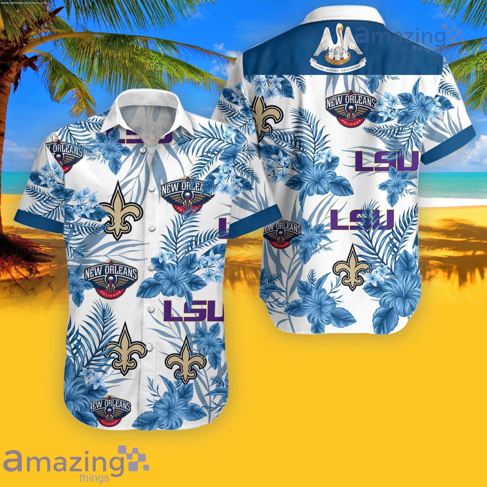 Louisiana Tropical Hawaiian Shirt For Men And Women Product Photo 1