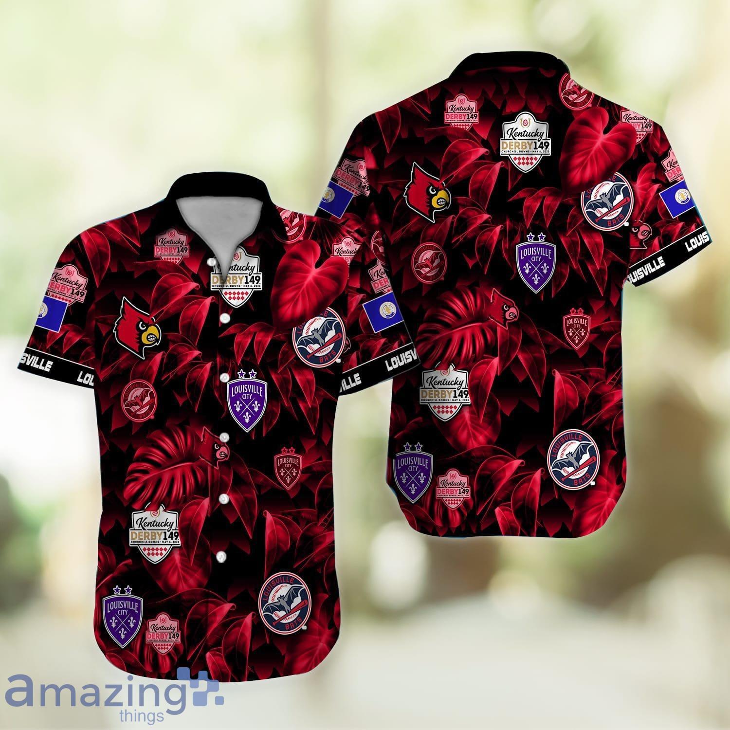 Louisville 3D Leaf Print Hawaiian Shirt For Men And Women Product Photo 1