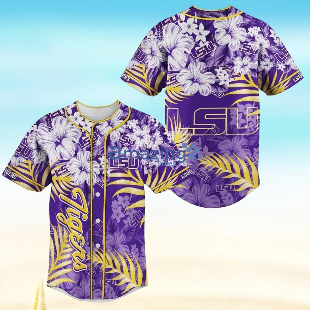 LSU TIGERS Flower NFL Baseball Jersey Shirt