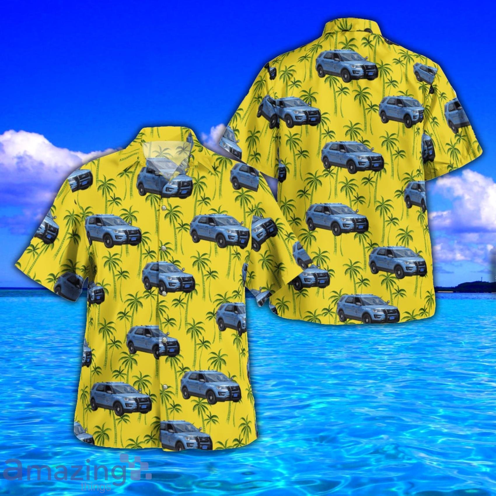 Maine State Police Tropical Style Full Print Hawaiian Shirt Vs Short Set Product Photo 1