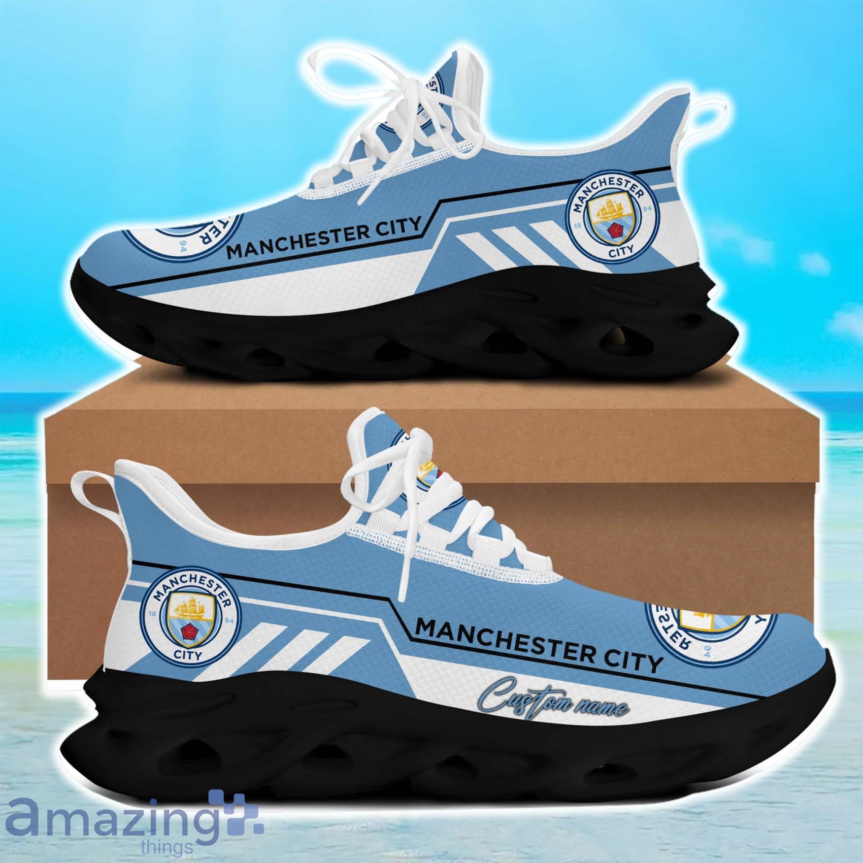 Manchester City Champions Custom Name Max Soul Shoes For Men And Women Product Photo 1