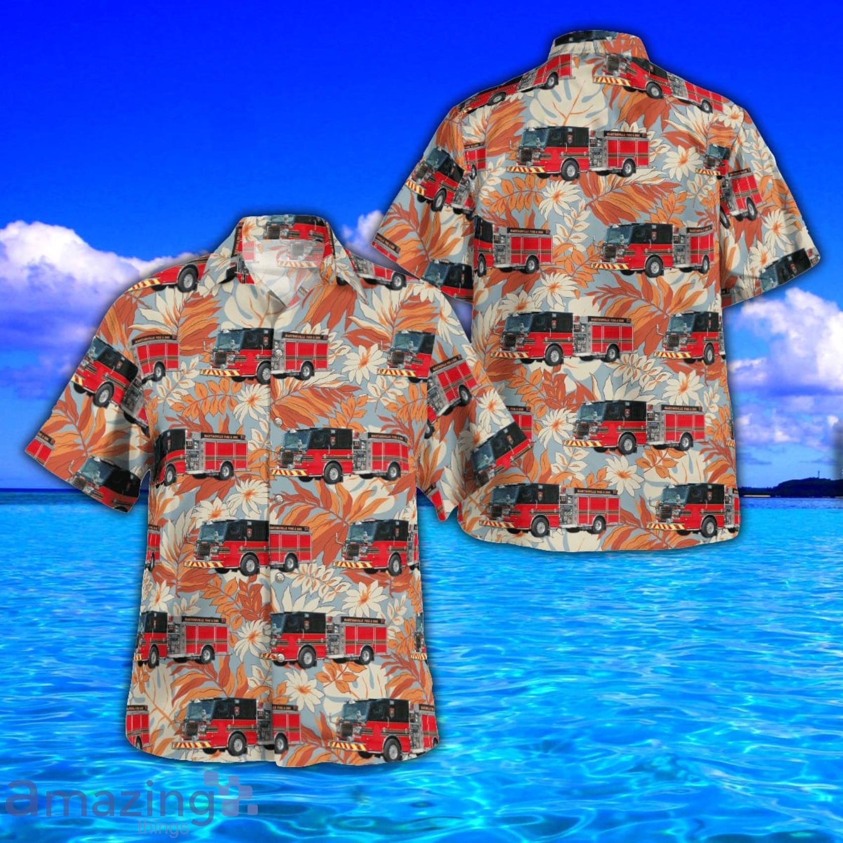 Martinsville Fire & EMS Department Martinsville, Virginia AOP Print Hawaiian Shirt And Short Set Product Photo 1