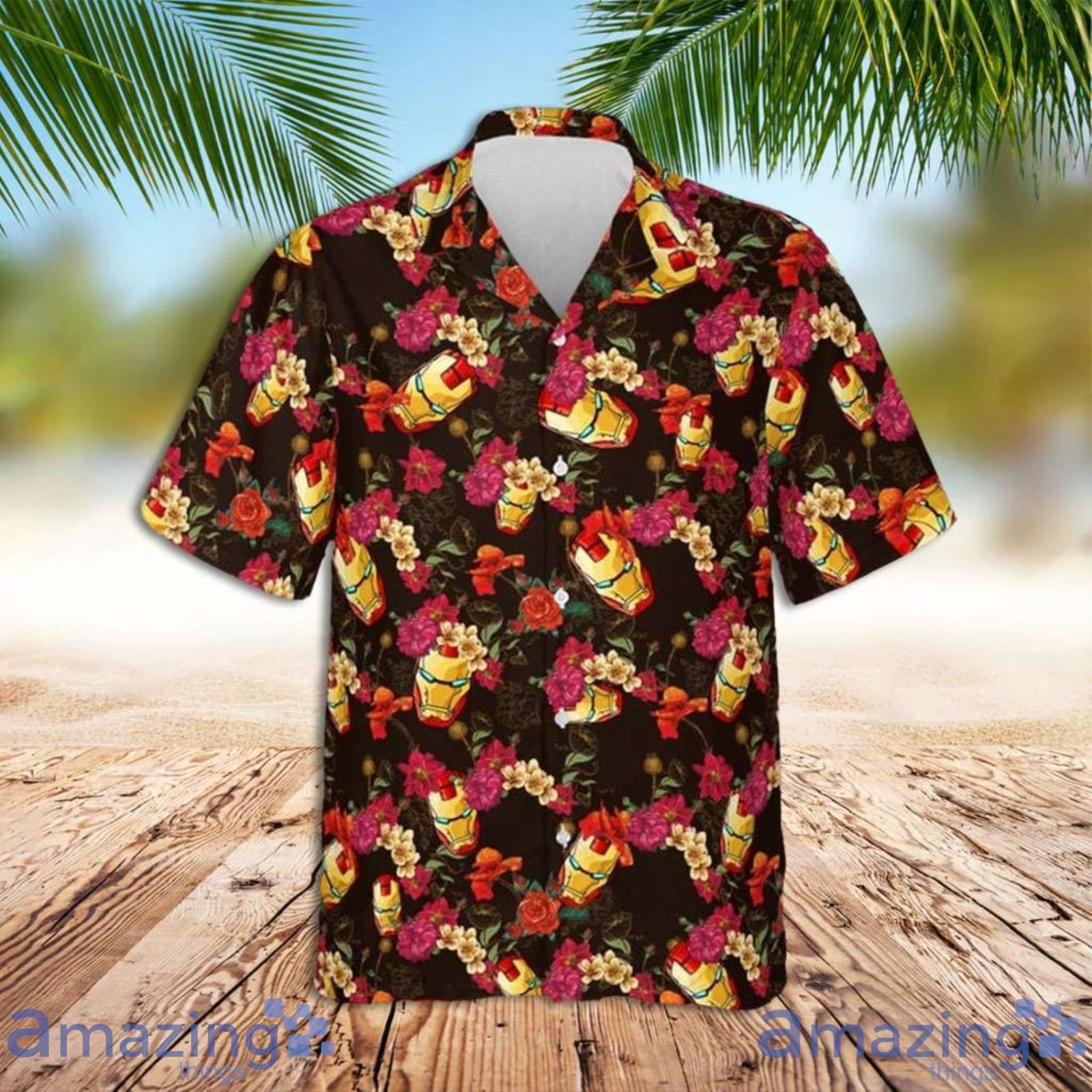 Marvel Iron Man Avengers With Floral Men And Women Hawaiian Shirt Summer Gift Product Photo 1