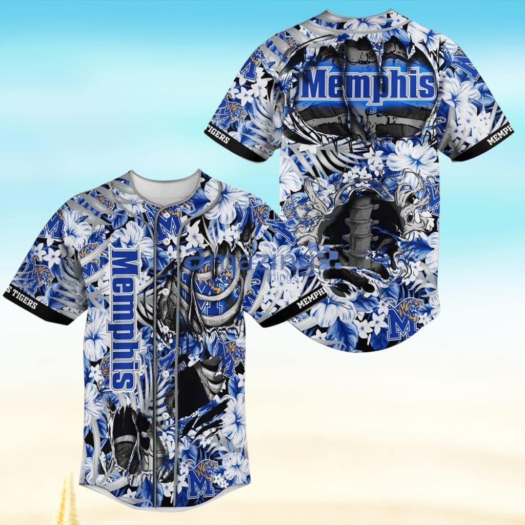 Memphis Tigers Skeleton NFL Baseball Jersey Shirt