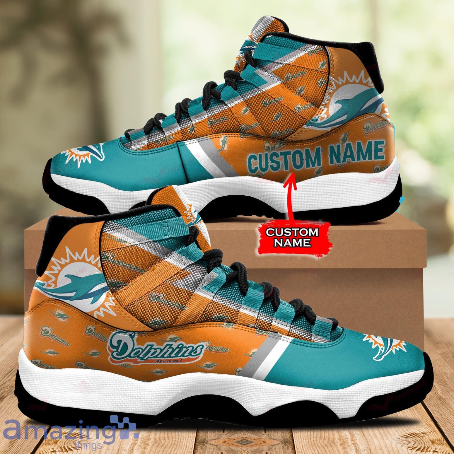 Miami Dolphins Big Logo NFL Personalized Name Air Jordan 11 Sneaker Best  Gift For Fans