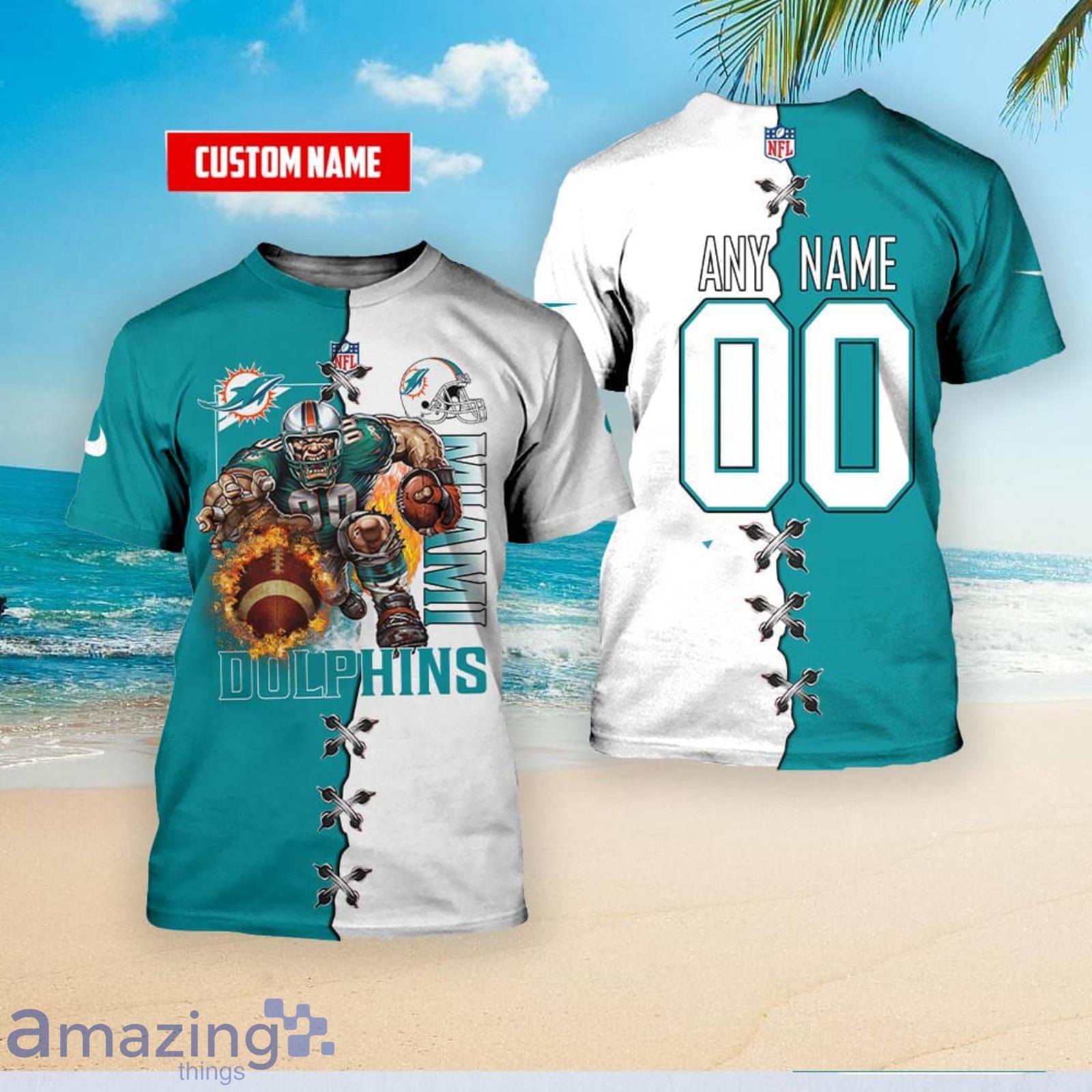 Personalized Miami Dolphins Louis Vuitton Pattern Hawaiian Shirt