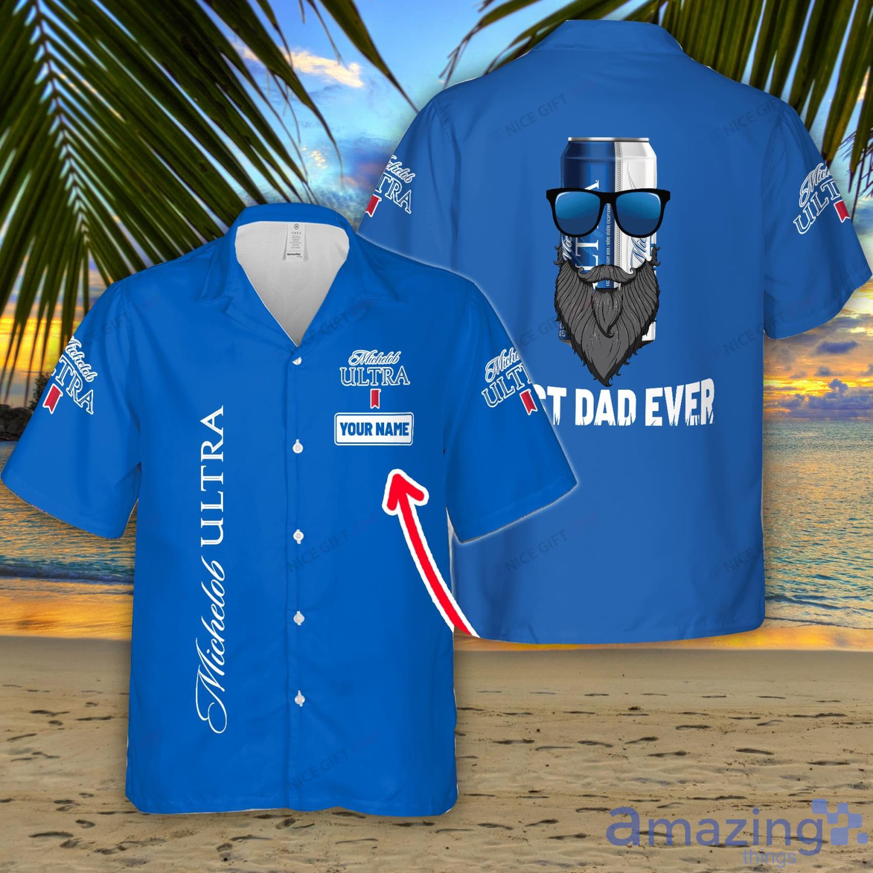 Michelob Ultra Custom Name Best Dad Ever Men And Women Hawaiian Shirt Summer Gift Product Photo 1