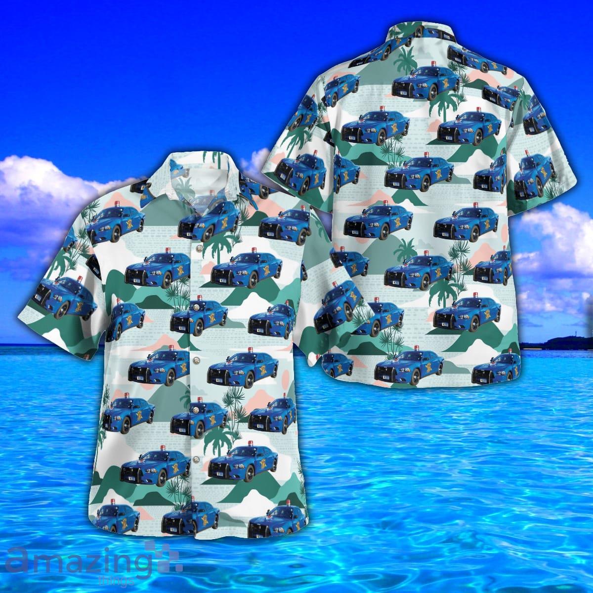 Michigan State Police Car AOP Aloha Hawaiian Shirt And Beach Short Product Photo 1
